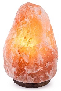 Crystal Decor Dimmable Hand Crafted Natural Himalayan Salt Lamp On Wooden Base