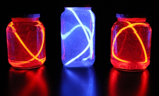 glow stick mason jar