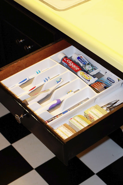 toothbrush in cutlery drawer