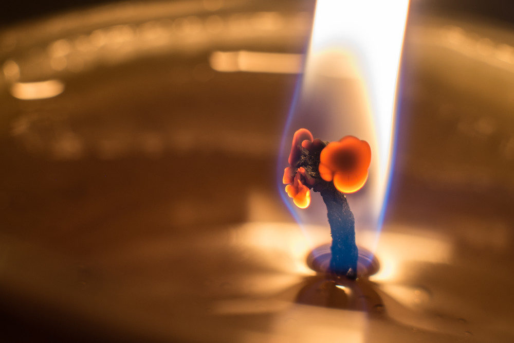 Close up candle wick