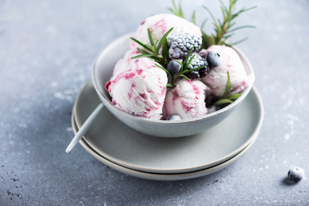 Sorbet with rosemary